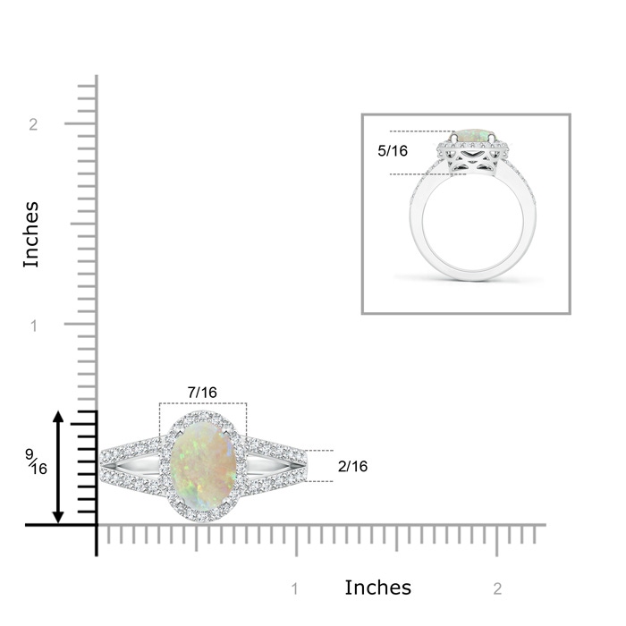 10x8mm AAA Oval Opal Split Shank Halo Ring in P950 Platinum product image