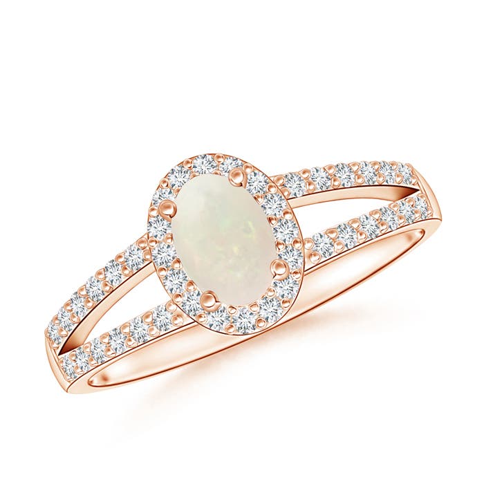 A - Opal / 0.6 CT / 14 KT Rose Gold