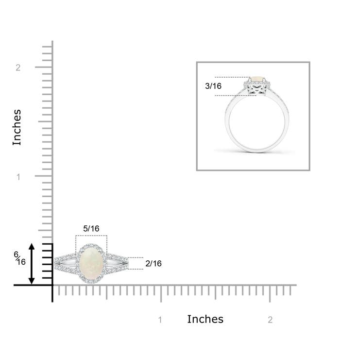 A - Opal / 0.6 CT / 14 KT White Gold