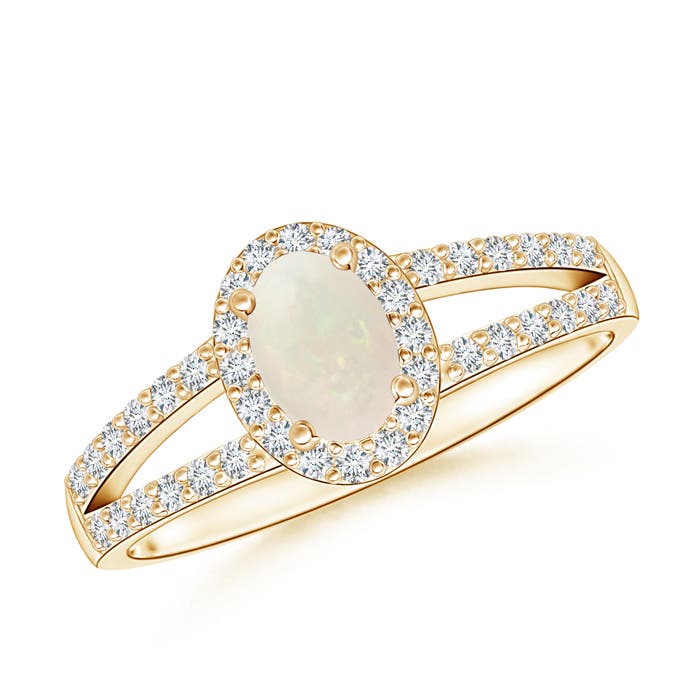 A - Opal / 0.6 CT / 14 KT Yellow Gold