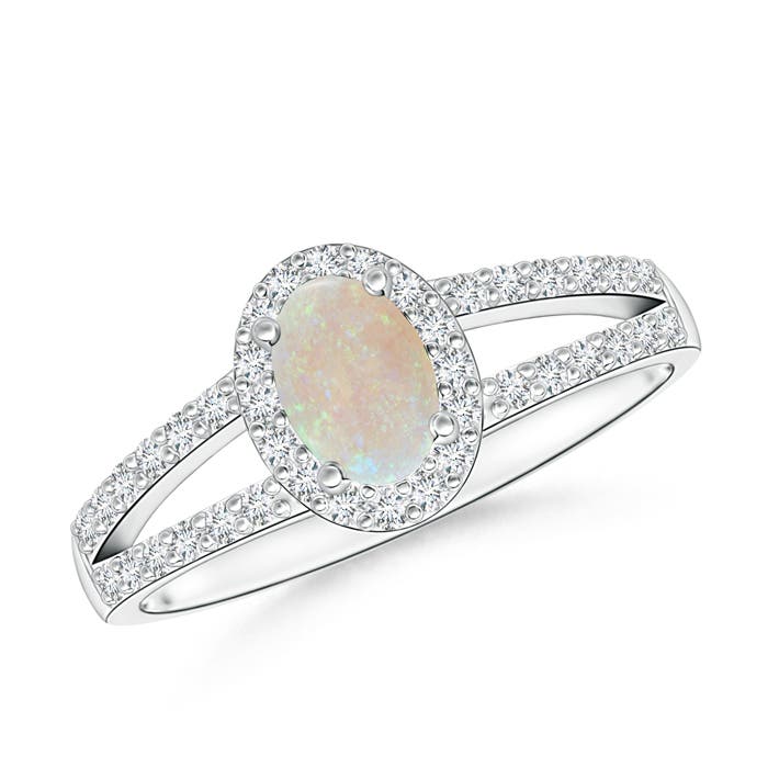 AA - Opal / 0.6 CT / 14 KT White Gold