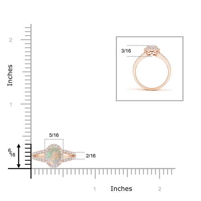 AAAA - Opal / 0.6 CT / 14 KT Rose Gold