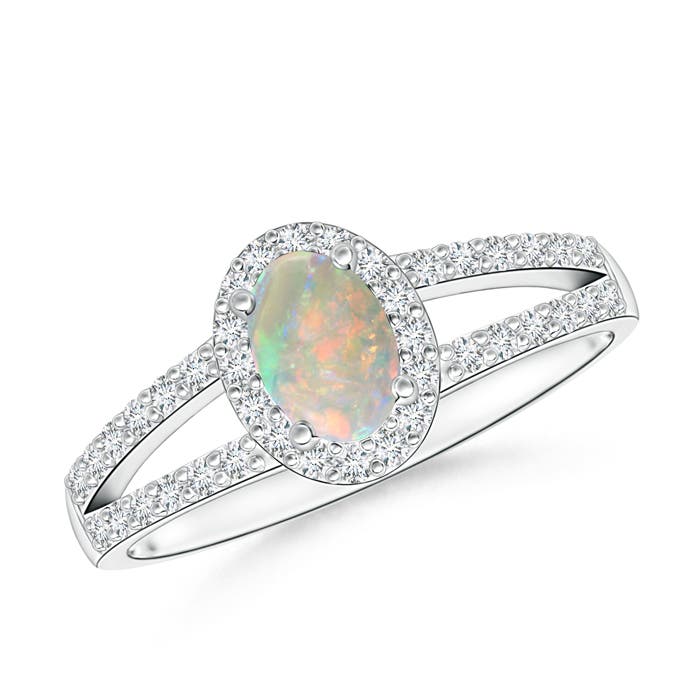 AAAA - Opal / 0.6 CT / 14 KT White Gold