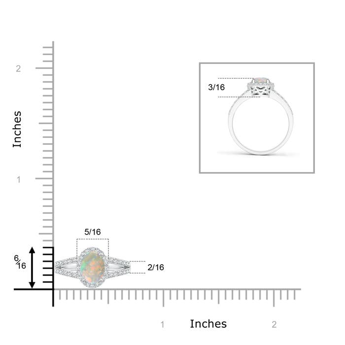 AAAA - Opal / 0.6 CT / 14 KT White Gold