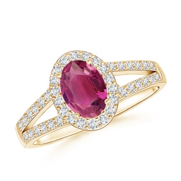 Yellow Gold Yellow Gold Pink Tourmaline Rings