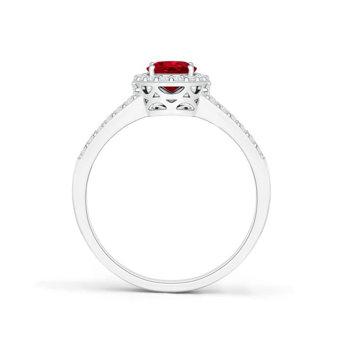 AAA - Ruby / 1.37 CT / 14 KT White Gold