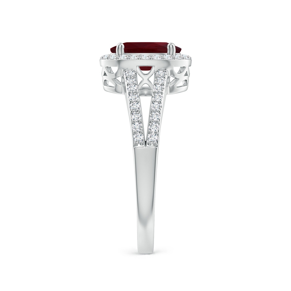 8.75x6.84x4.30mm AAAA GIA Certified Oval Ruby Split Shank Halo Ring in White Gold Side 399