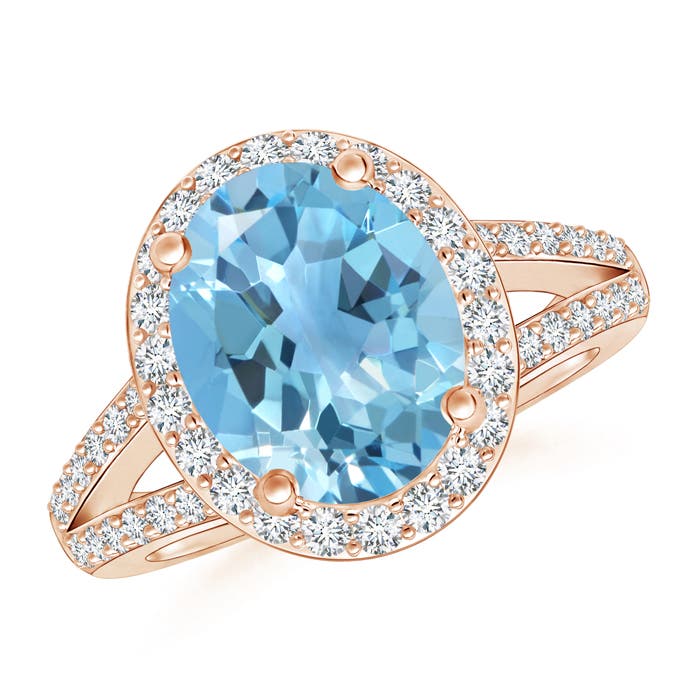 A - Swiss Blue Topaz / 3.7 CT / 14 KT Rose Gold