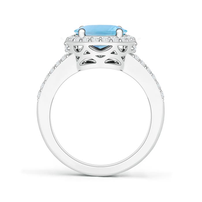 A - Swiss Blue Topaz / 3.7 CT / 14 KT White Gold