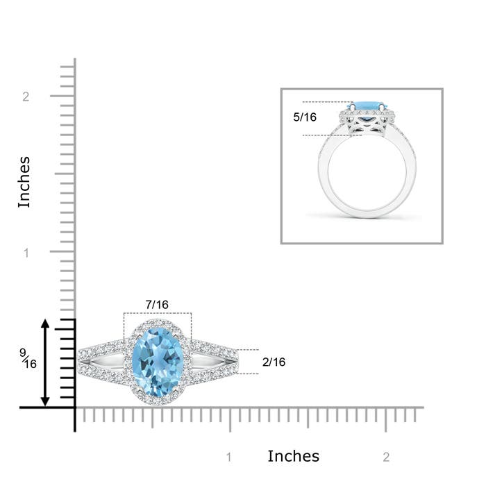 A - Swiss Blue Topaz / 3.7 CT / 14 KT White Gold