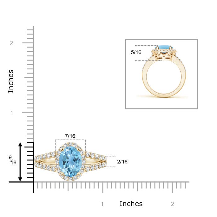 A - Swiss Blue Topaz / 3.7 CT / 14 KT Yellow Gold