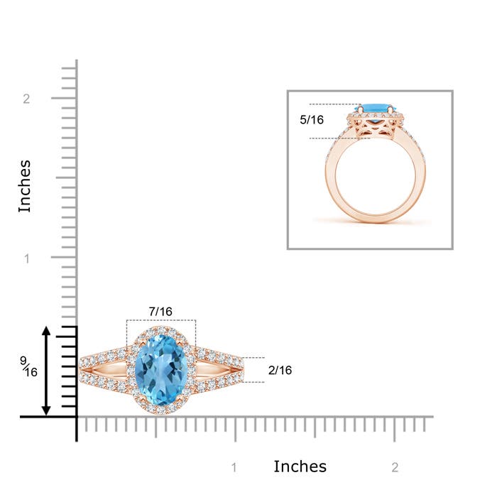 AA - Swiss Blue Topaz / 3.7 CT / 14 KT Rose Gold