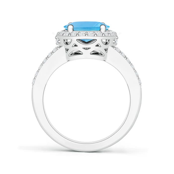 AA - Swiss Blue Topaz / 3.7 CT / 14 KT White Gold