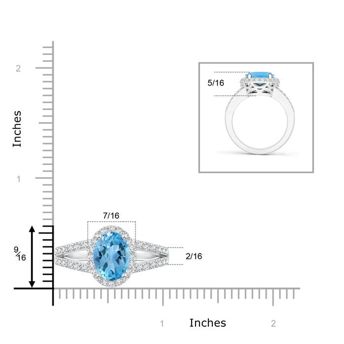 AA - Swiss Blue Topaz / 3.7 CT / 14 KT White Gold