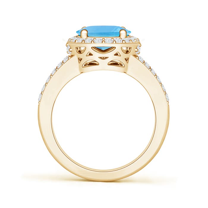 AA - Swiss Blue Topaz / 3.7 CT / 14 KT Yellow Gold