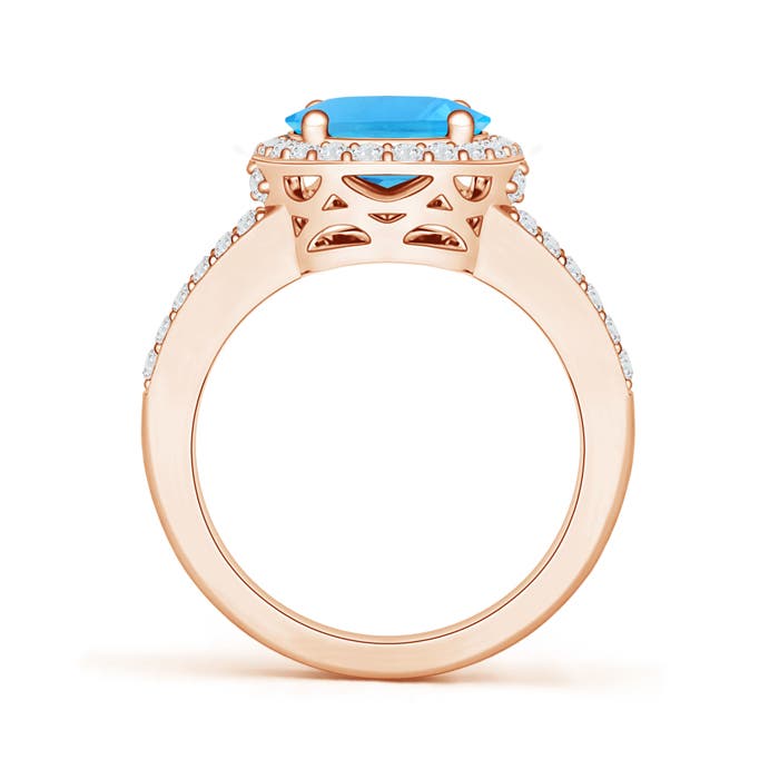 AAA - Swiss Blue Topaz / 3.7 CT / 14 KT Rose Gold