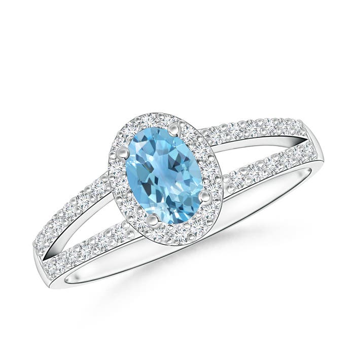 A - Swiss Blue Topaz / 0.86 CT / 14 KT White Gold