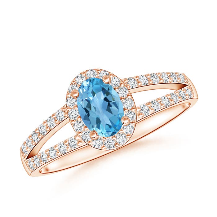 AA - Swiss Blue Topaz / 0.86 CT / 14 KT Rose Gold