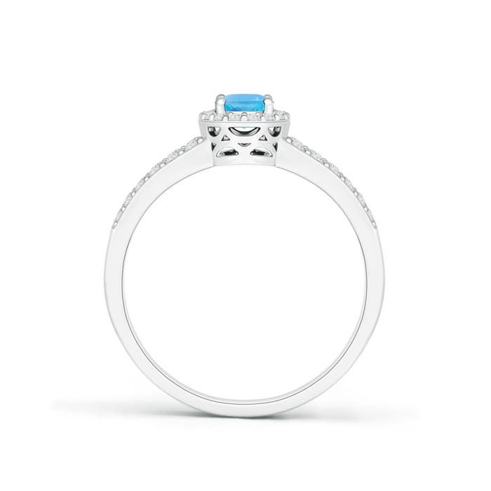 AA - Swiss Blue Topaz / 0.86 CT / 14 KT White Gold