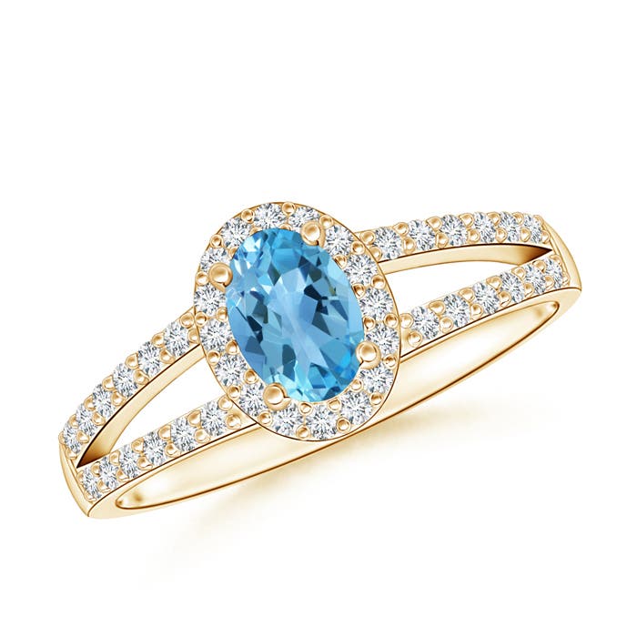 AA - Swiss Blue Topaz / 0.86 CT / 14 KT Yellow Gold