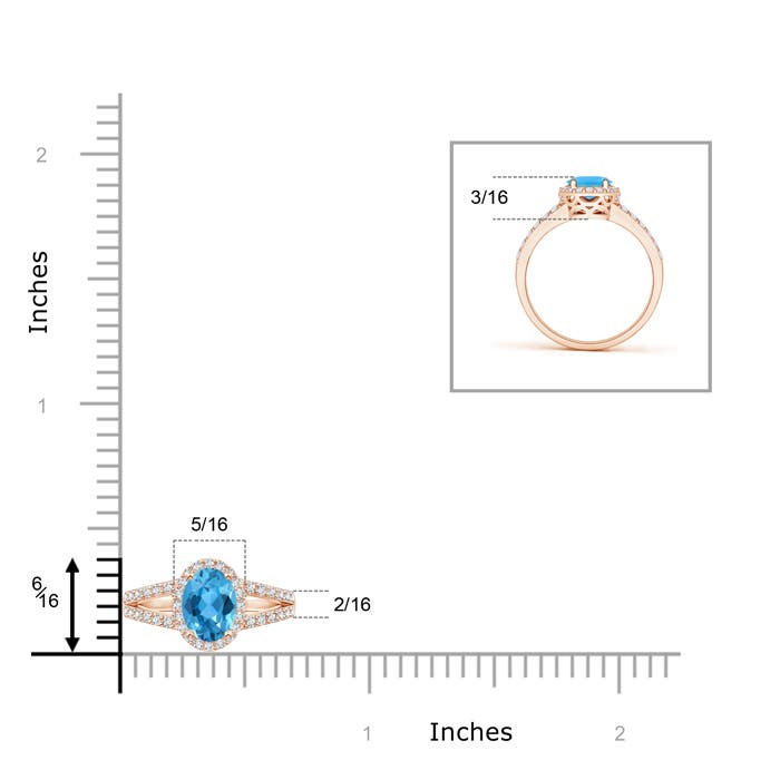 AAA - Swiss Blue Topaz / 0.86 CT / 14 KT Rose Gold