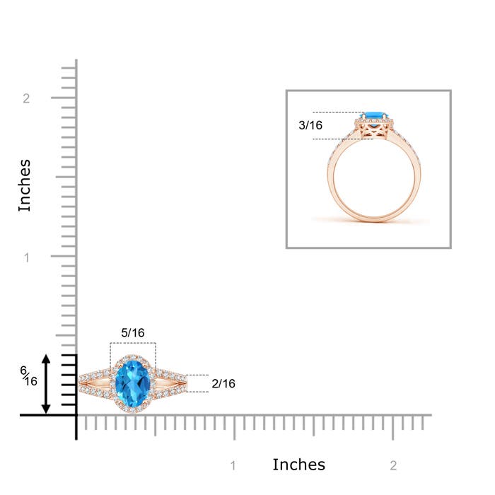 AAAA - Swiss Blue Topaz / 0.86 CT / 14 KT Rose Gold