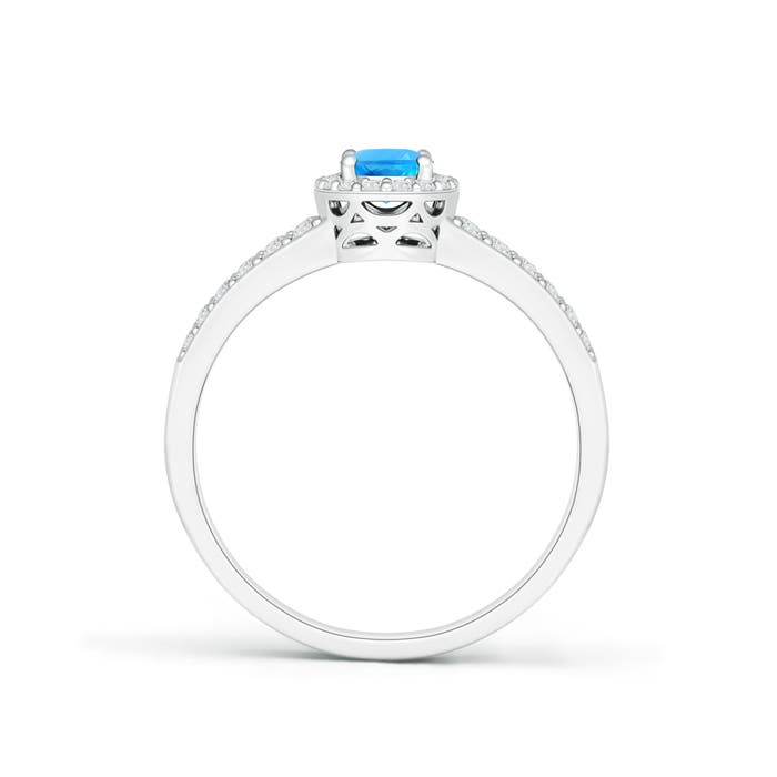 AAAA - Swiss Blue Topaz / 0.86 CT / 14 KT White Gold