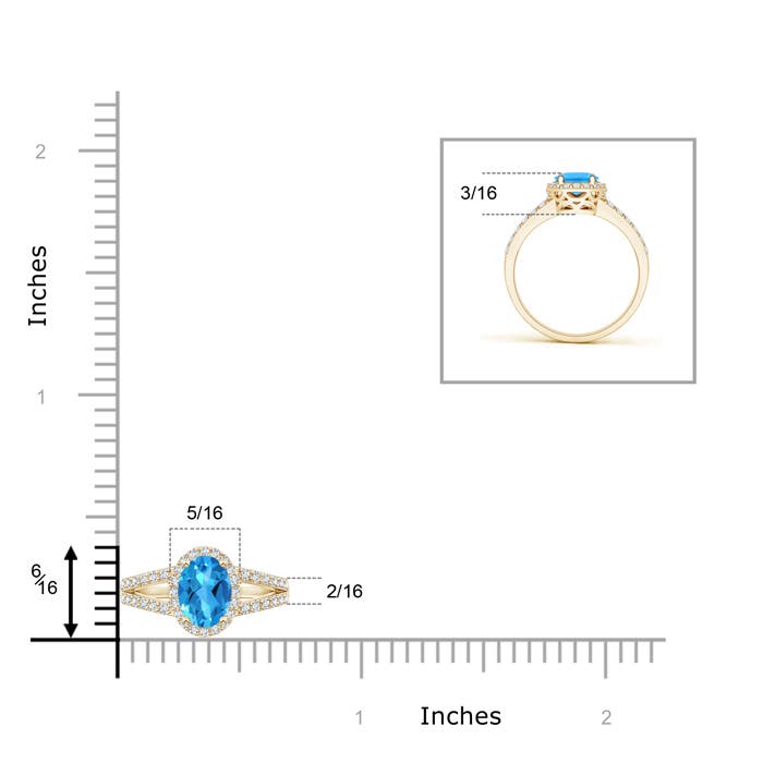 AAAA - Swiss Blue Topaz / 0.86 CT / 14 KT Yellow Gold