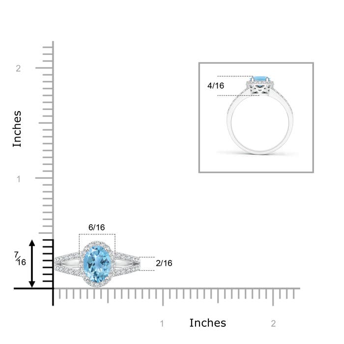 A - Swiss Blue Topaz / 1.32 CT / 14 KT White Gold