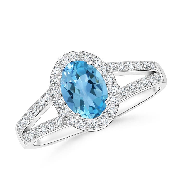 AA - Swiss Blue Topaz / 1.32 CT / 14 KT White Gold