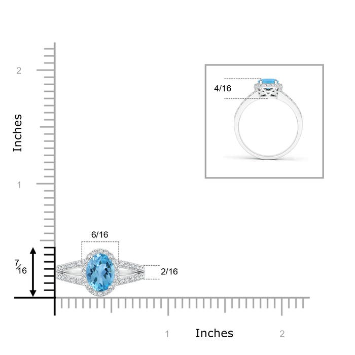 AA - Swiss Blue Topaz / 1.32 CT / 14 KT White Gold