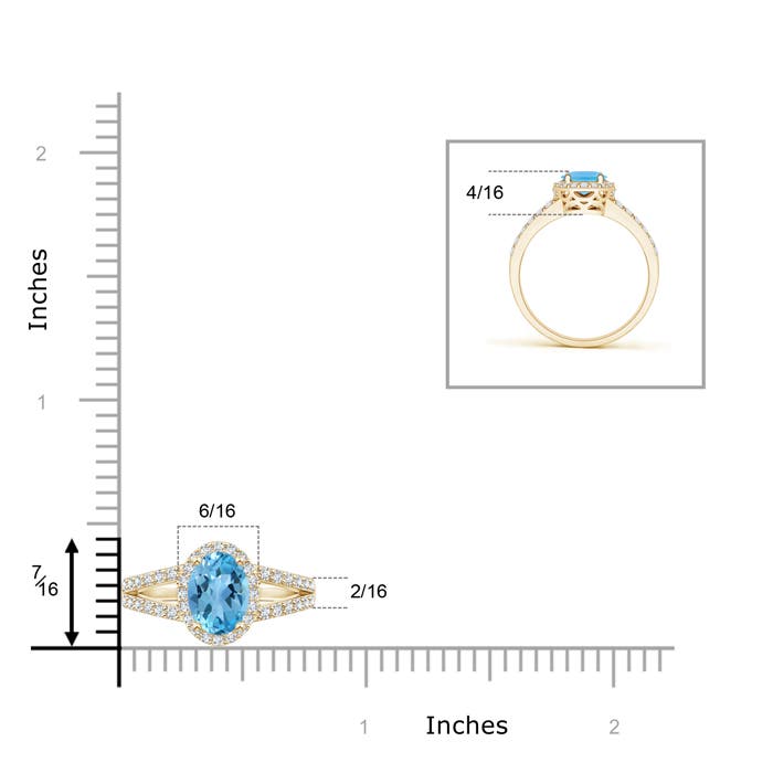 AA - Swiss Blue Topaz / 1.32 CT / 14 KT Yellow Gold