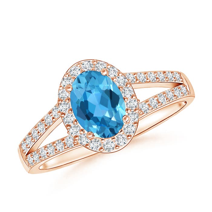 AAA - Swiss Blue Topaz / 1.32 CT / 14 KT Rose Gold