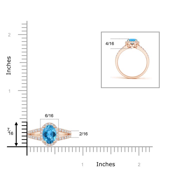 AAA - Swiss Blue Topaz / 1.32 CT / 14 KT Rose Gold