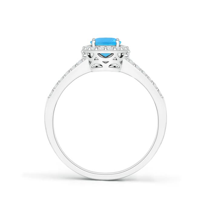 AAA - Swiss Blue Topaz / 1.32 CT / 14 KT White Gold