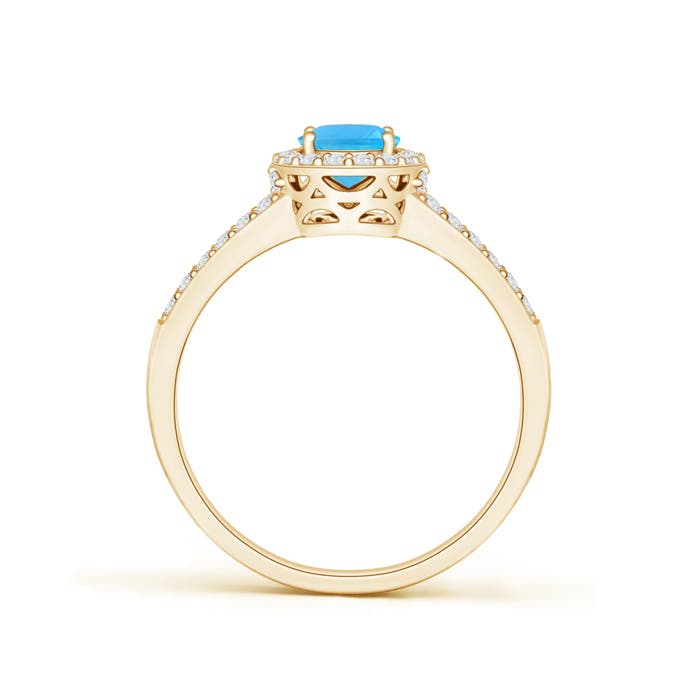 AAA - Swiss Blue Topaz / 1.32 CT / 14 KT Yellow Gold