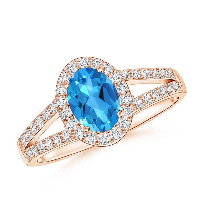 AAAA - Swiss Blue Topaz / 1.32 CT / 14 KT Rose Gold