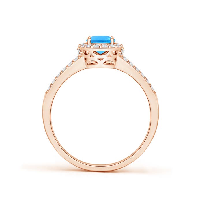 AAAA - Swiss Blue Topaz / 1.32 CT / 14 KT Rose Gold