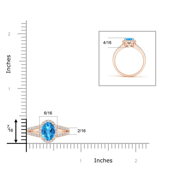 AAAA - Swiss Blue Topaz / 1.32 CT / 14 KT Rose Gold