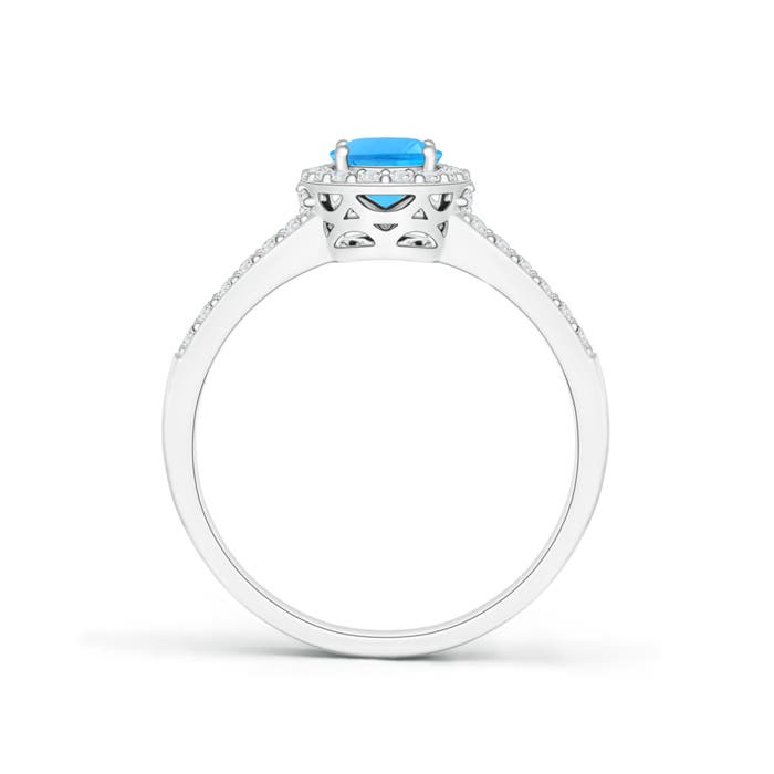 AAAA - Swiss Blue Topaz / 1.32 CT / 14 KT White Gold