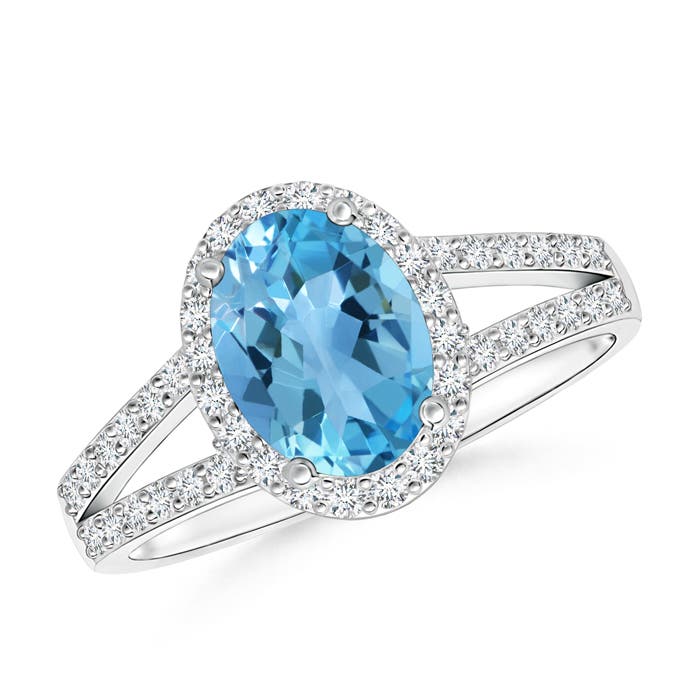 AA - Swiss Blue Topaz / 1.92 CT / 14 KT White Gold