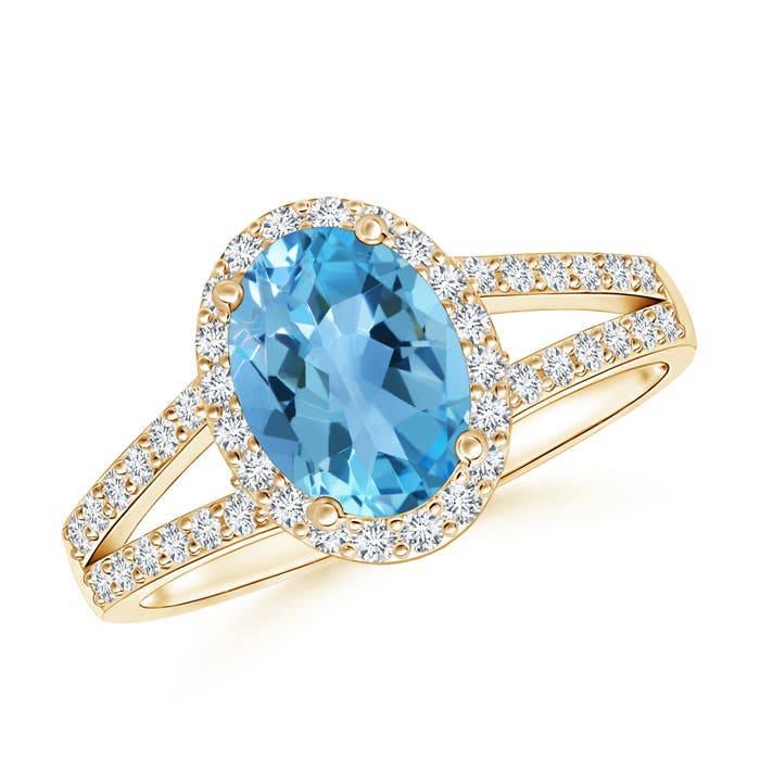 AA - Swiss Blue Topaz / 1.92 CT / 14 KT Yellow Gold