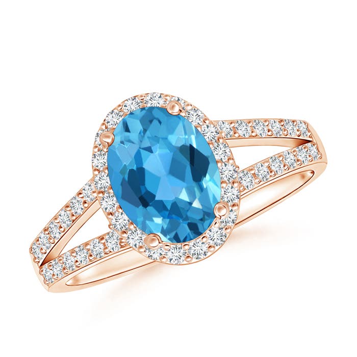 AAA - Swiss Blue Topaz / 1.92 CT / 14 KT Rose Gold