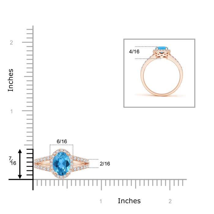 AAA - Swiss Blue Topaz / 1.92 CT / 14 KT Rose Gold