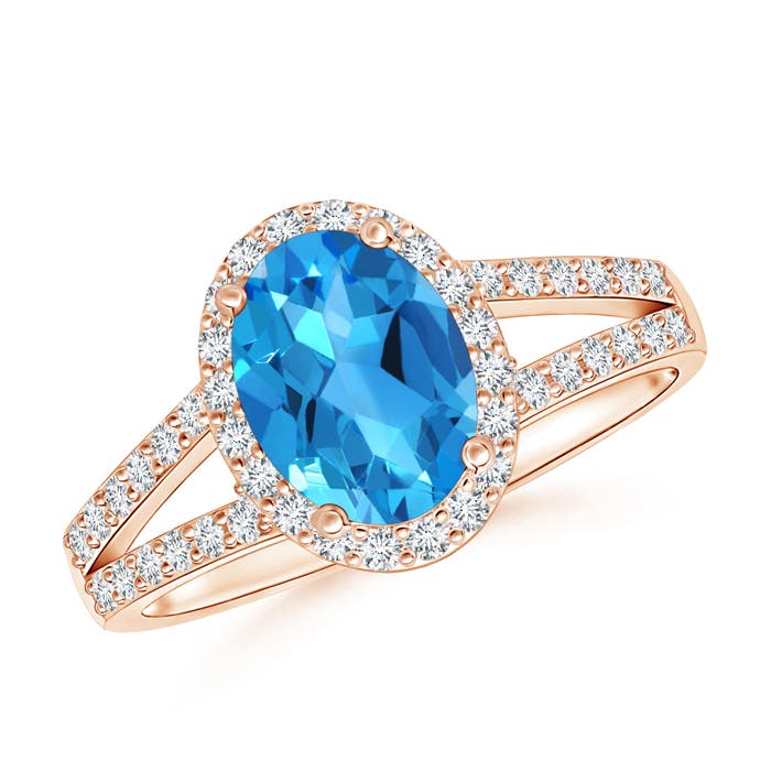 AAAA - Swiss Blue Topaz / 1.92 CT / 14 KT Rose Gold