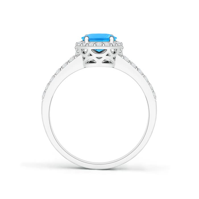 AAAA - Swiss Blue Topaz / 1.92 CT / 14 KT White Gold