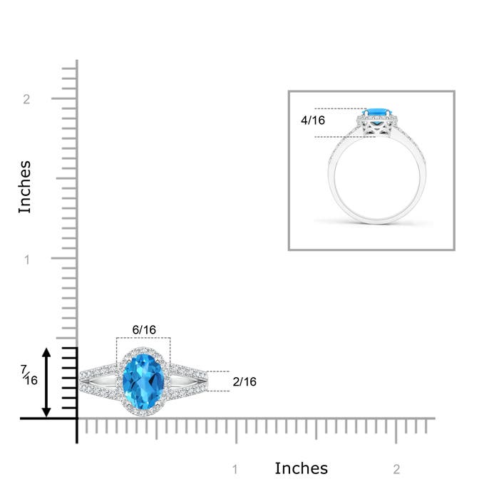 AAAA - Swiss Blue Topaz / 1.92 CT / 14 KT White Gold