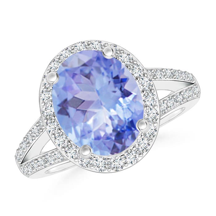 A - Tanzanite / 3.35 CT / 14 KT White Gold