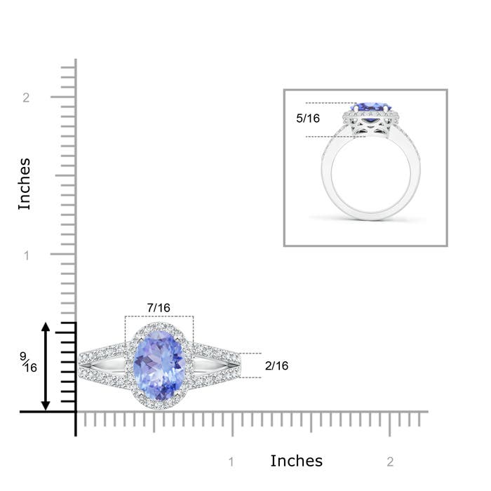 A - Tanzanite / 3.35 CT / 14 KT White Gold