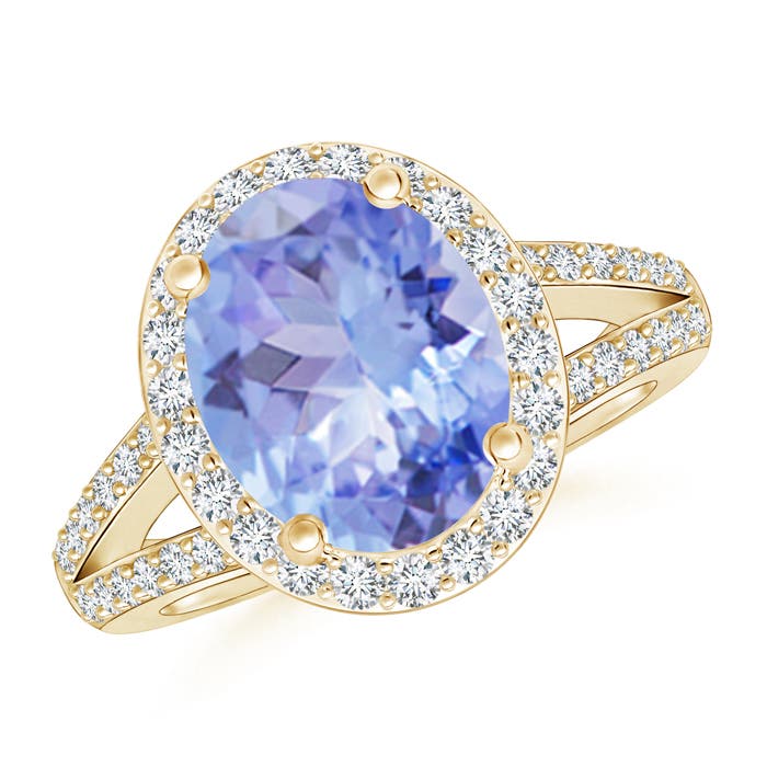 A - Tanzanite / 3.35 CT / 14 KT Yellow Gold